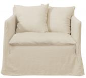 Fauteuil Gabriel Lin Mélangé Ecru Blanc d'Ivoire