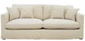 Canapé Angie 4P Lin Mélangé Ecru Blanc d'Ivoire