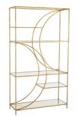 Etagère Contemporaine Nar Métal Doré Verre