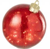 2 x Boules de Noël Verre Rouge Led ø25cm