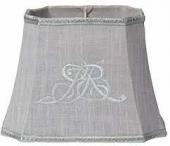 Abat-Jour Monogramme Gris Clair 26x33