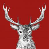 20 x Serviettes Papier Cerf Rouge 33*33