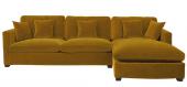 Canapé Méridienne Reversible Angie Velours Safran Blanc d'Ivoire