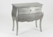 Commode Sauteuse 2 Tiroirs Murano New Silver