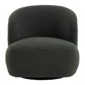 Fauteuil Lisette Bouclette Kaki Pivotant Blanc d'Ivoire
