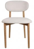 2 x Chaises Cautret Lin Gris Clair Bois Naturel