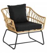 Fauteuil Rotin Tissu Noir Peratta  Athezza (Outdoor)