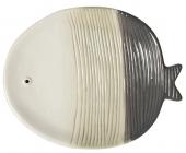 Assiette Plate x1 Poisson Tropical Grise MM Athezza