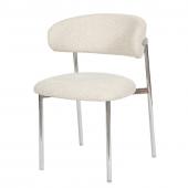 Chaise Curve Beige Chrome