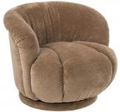 Fauteuil Tournant Velours Taupe