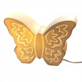 Lampe Papillon Porcelaine Blanche