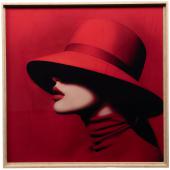 Toile Cadre Emma Rouge Glossy 80x80