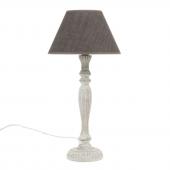 Lampe Helena Bois Blanc Abat Jour Empire Gris