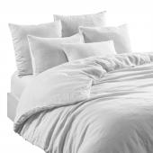 Drap Housse Limy Blanc Lin-Lavé Coton (4 tailles)