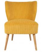 Fauteuil Eléonore Velours Côtelé Moutarde