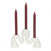 2 x Chandeliers Curvy Blanc 3 Feux