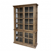 Armoire Vitrine Marseille 4 Portes Vitrées Bois Naturel