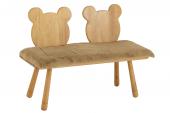 Chaise Enfant Nounours 2 Places Bois Naturel