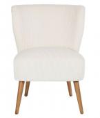 Fauteuil Eléonore Velours Côtelé Ecru