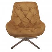 Fauteuil Velours Camel James Pivotant