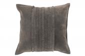 Coussin Carré Cuir Gris