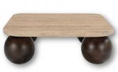 Table Basse Carrée Davao Bois Travertin Athezza