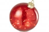 4 x Boules de Noël Verre Rouge Led ø15cm