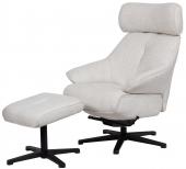 Fauteuil Oslo Tissu Beige + Repose Pieds