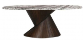Table Basse Ovale Cassandre Marbre Bois -NEW-