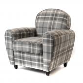 Fauteuil Club Tartan Gris