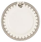 6 Assiettes Plates Damier Anthracite Comptoir de Famille