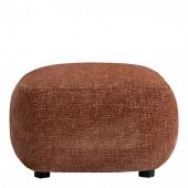 Pouf Lisette Jacquard de Velours Bois de Rose Blanc d'Ivoire