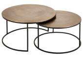 Tables Basses Gigognes Felia Métal Noir-Doré