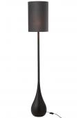 Lampadaire Goutte Métal Noir Velours Gris