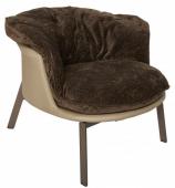 Fauteuil Bob Velours Marron