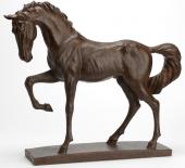 Cheval sur Socle Marron H55cm