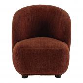 Fauteuil Lisette Velours Côtelé Brique Blanc d'Ivoire