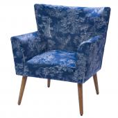 Fauteuil Léon Achille Velours Bleu