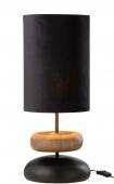 Lampe Jade Métal Noir Bois Naturel