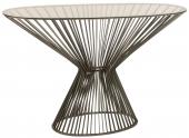 Console Contemporaine Ovale Barreaux Métal Verre