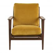 Fauteuil Jules Velours Safran Blanc d'Ivoire