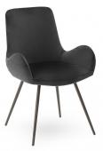 Chaise Rizzo Velours Gris Athezza