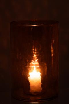 Photophore Double Verre Ocre GM