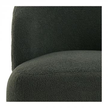 Fauteuil Lisette Bouclette Kaki Pivotant Blanc d'Ivoire