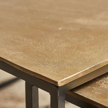 Tables Basses Gigognes x3 Félia Métal Doré
