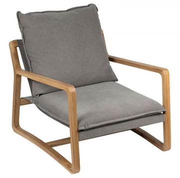 Fauteuil Chêne Coton Gris Azenor