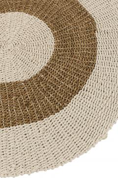 Tapis Rond Tressé Zostere Blanc Naturel ø120cm