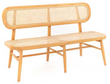 Chaise Double Bois Rotin Naturel Elliot