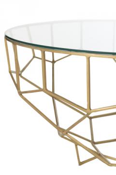 Table Basse Moza Métal Verre Or
