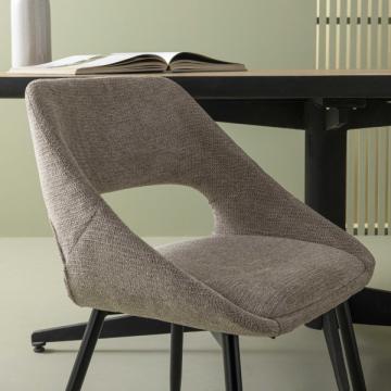 2 Chaises Elodie Tissu Taupe